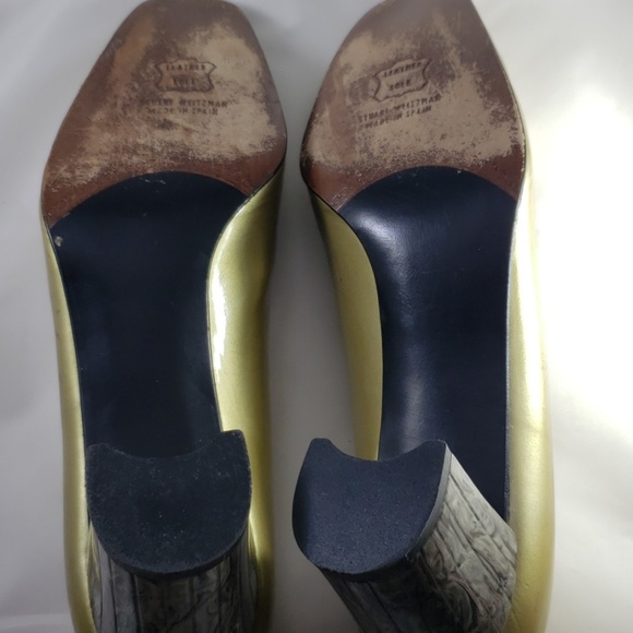Stuart Weitzman Gold High Heel Size 8 N - Picture 7 of 8
